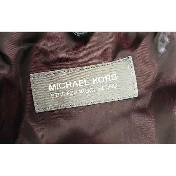 Michael Kors Men’s Overcoat Slim Fit Size XL Gray Stretch Wool Blend Coat t11 - Picture 7 of 10